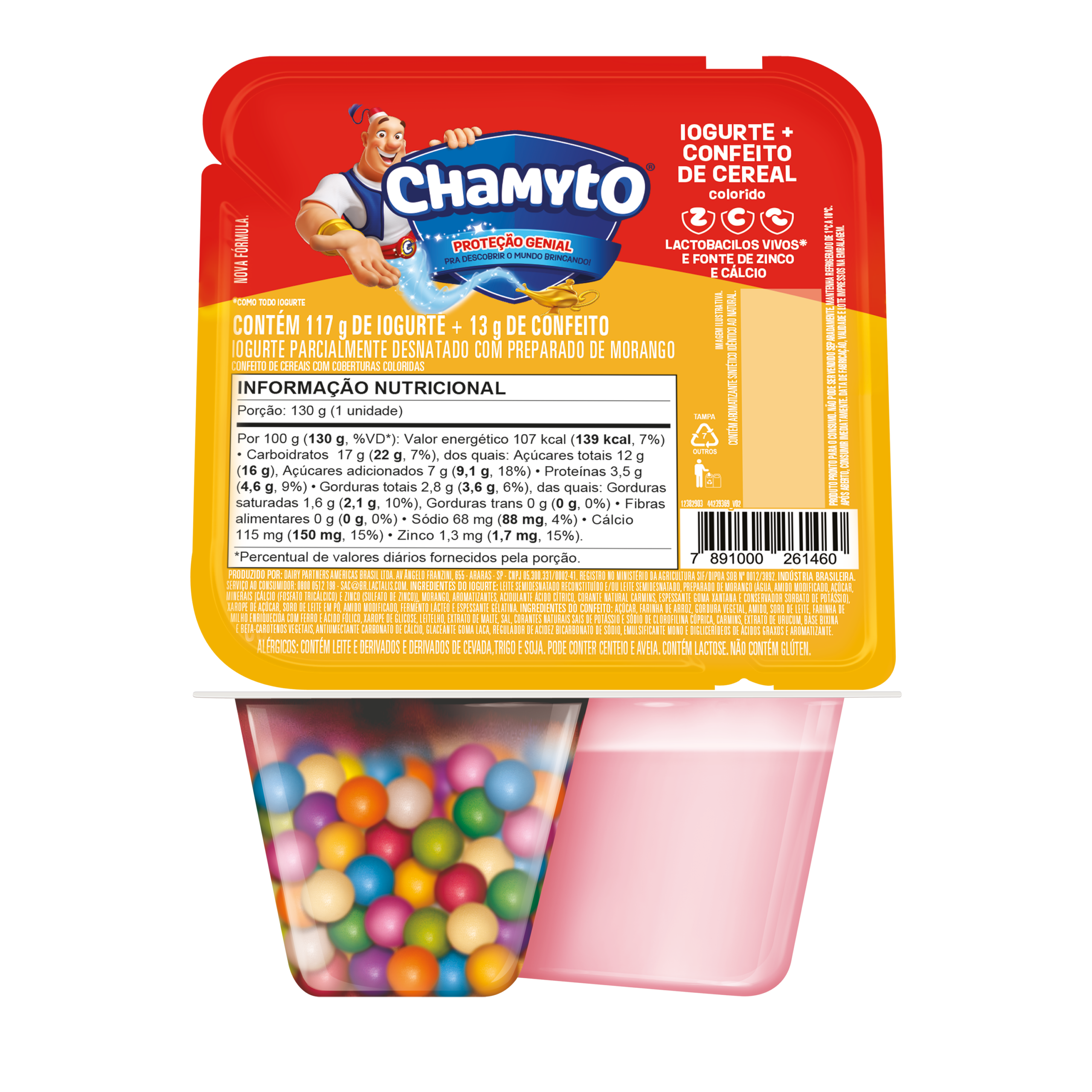 Chamyto 1+1 Morango e Cereal colorido 130g